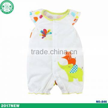 High Quality Lovely Newborn Infant O-neck Short Sleeve Wholesale Baby Bodysuit Baby Clothes 2017 photo-4