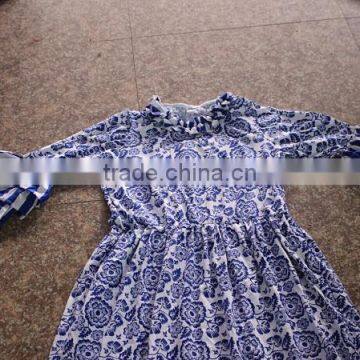 Kids Wear Party Dresses Child Cotton Frocks Design Teen Girl Ruffle Matching Dresses Baby Girl Floral Print Clothing photo-4