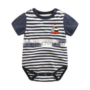 Wholesale Summer Striped Boys Baby Rompers Cotton Clothing photo-2