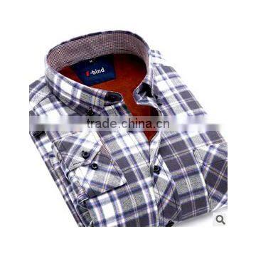 Wholesale Plaid Microfiber Flannel Shirt Designs for Men Fashionable Dress Shirt Manufacturers photo-6