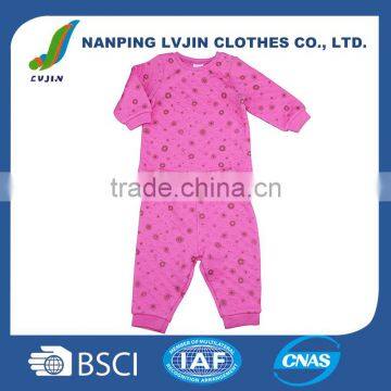 Flowers print children clothing baby pajamas,sleepsuit,sleepwear set