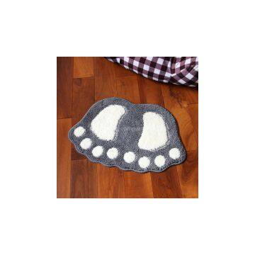 Lovely Flocking Feet Mats Doormat Bath Mat Bathroom Mat Gray Red Carpet,