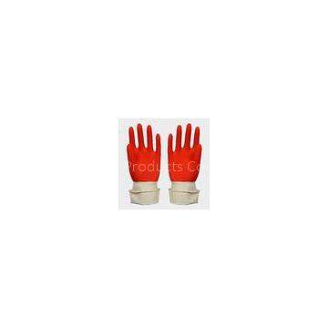 Red natural color spray flocklined household Color Latex Gloves