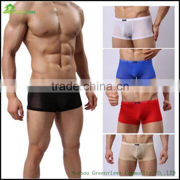 Man gauze style briefs mens sheer boxers spandex transparent sexy exotic underwear new arrival mature men sexy underwear