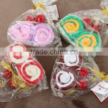 popular colorful cherry cake gift towel 100% cotton