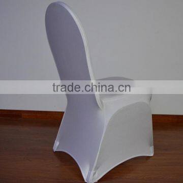 White shiny spandex wedding chair cover is of better quality