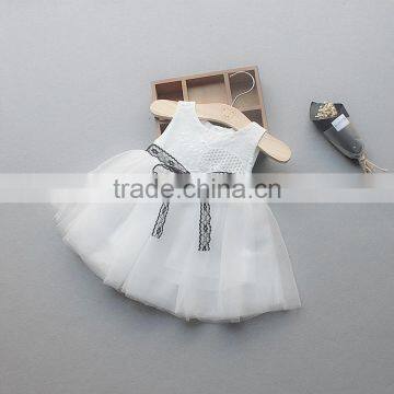 B21718A Summer baby Girl newest fashion gauze lace bowknot Princess Dress