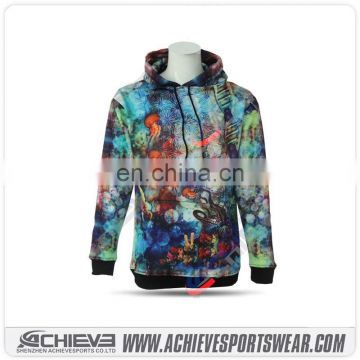 Fleece custom full print hoodie / allover print hoodies/ 3d print pull over