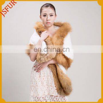 Womens elegant fox fur and rabbit fur white fur shawl