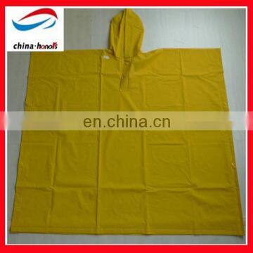 0.3mm yellow pvc reusable rain poncho cheap