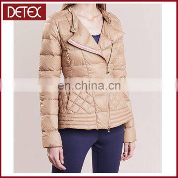 Comfortable Shiny Fabric Women Light Feather Down Jacket