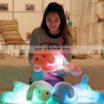 HI CE best selling valentine gift led light plush dog pillow toy for sale