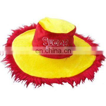 Red and yellow color with logo Costume carnival hat