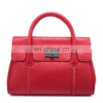 New weave genuine leather fashion leisure cow leather handbag for ladies