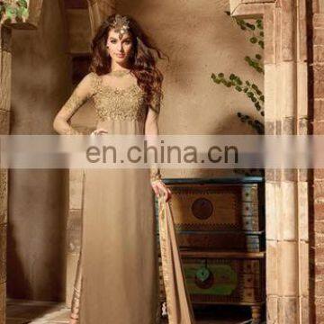 Party wear golden suit traditional dress for women