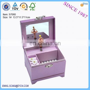 China supplier fashionable cosmetic paper music box with ballerina