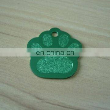 Dog Paw Green Anodized Aluminum Blank Dog Tags
