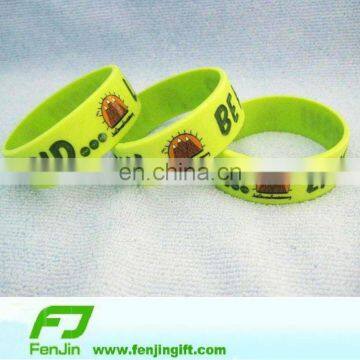 deboss +printed silicone rubber bracelets