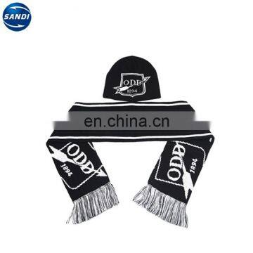 Custom knitted acrylic football fan scarf with logo