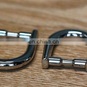 Fashionable Zinc alloy Metal D ring shape for handbag fittings