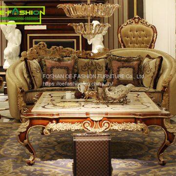 OE-FASHION solid oak wood furniture fabric wooden frame countryside style sofa sets