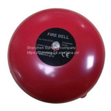 Manual red fire bell outdoor fire alarm bell 24vdc with back box