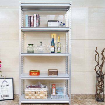 european silver grey warehouse storage shelf with teardrop holes