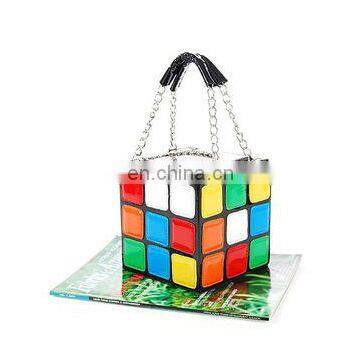 New Fashion Personality Cute Rubik's Cube Bag Shape Handbag Handbag Handbag Clutch Bag photo-2