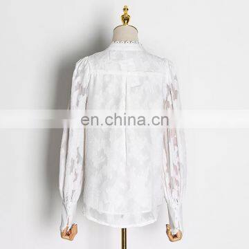 Блузки. Одежда. Верхняя одежда. Рубашки. Винтажный стиль. Длинные рукава. 2020 год. Большие размеры. Для женщин. photo-2