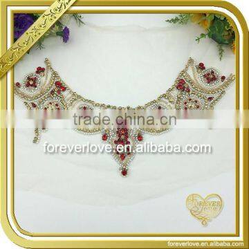 Handmade crystal ab neckline rhinestone applique wholesale FHA-068