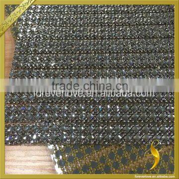 Iron on Transfer Rhinestone Trimming Mesh Hot Melt Glue Crystal Sheet FRM-221 photo-3