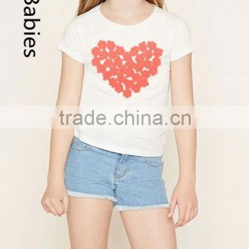 Pictures of girls cotton tops 2016 crochet patterns short sleeves tee shirt