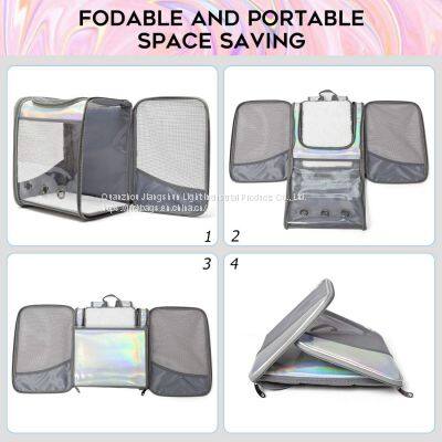 Laser Space Capsule Pvc Hands Free Pet Transport Carrier Clear Backpack photo-2