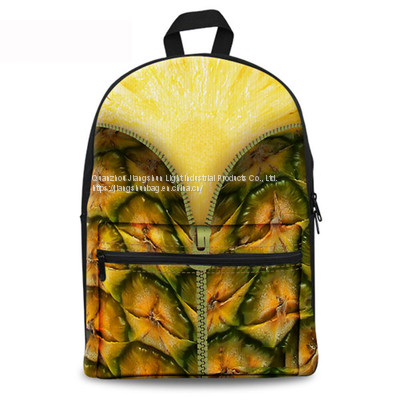 New Design Hot Selling Fruit Pattern Cool Rotary Style School Backpack OEM Customized Logo