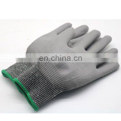 Multi Function Work Cut Protection HPPE Knitted Polyurethane PU Palm Coated Cut Resistant Gloves photo-4