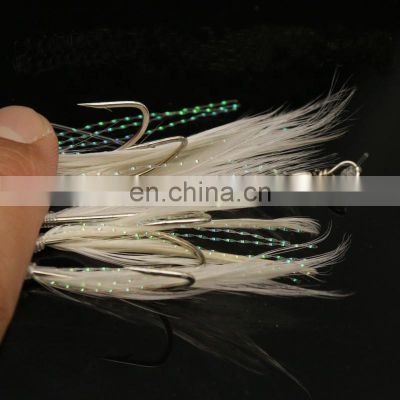 5pcs  Sabiki Fishing Hook Shrimp Rigs  Bait Hooks with feather for Lure Fishing Accessories Carp Fishing Practical Use Tools