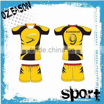 Short sleeve / long sleeve yellow rugby football jersey wholesale price                        
                                                                                Supplier's Choice