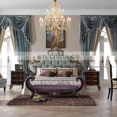 American Royal Luxury Wood Double Bed Luxury Bedroom Furniture