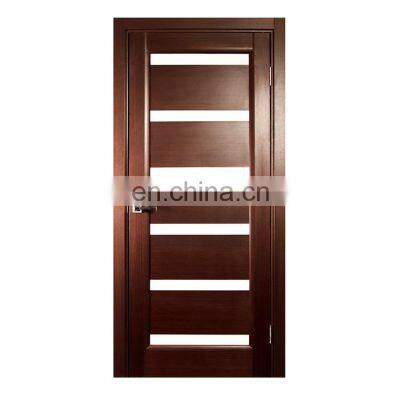 Modern Fancy Prehung Bathroom Walnut Internal Doors With Glass American Style Apartment Solid Wood Door photo-5