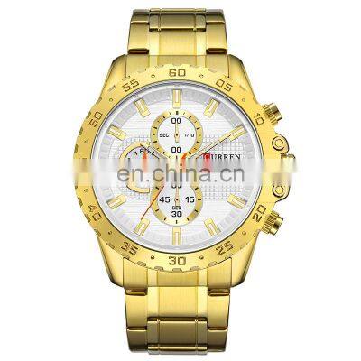 CURREN 8334 Men Quartz Chronograph Business Watches Fashion Stainless Steel Auto Date Casual Wristwatch