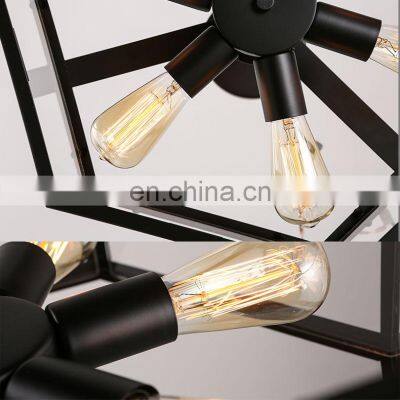 Amazon Farmhouse Light Fixtures Ceiling, Semi Flush Mount Close to Ceiling Light Fixture Industrial Wood Chandelier Lighting photo-4