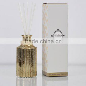 Air Freshener Home fragrance Aroma Reed Diffuser with shiny gold glass bottle SA-2249