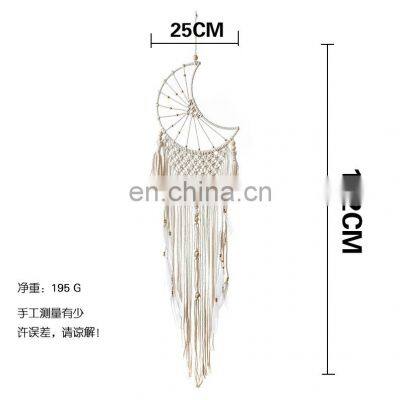 Factory Direct Sale Hanging Home Decoration Large Decorative Moon Iron Metal Wall Decor Macrame Bohimian Wall Hanging