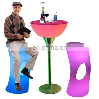 led furniture for party event wedding outdoor hookah lounge furniture high top led cocktail bar table and chairs sofa set