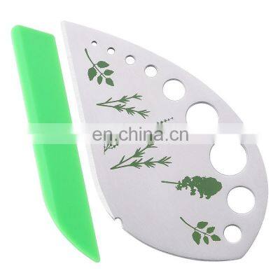 Amazon Fast Dispatch 2 in 1 Kitchen Tool Dough Cutter Scraper Stainless Steel 9 Holes Leaf Herb Stripper photo-2