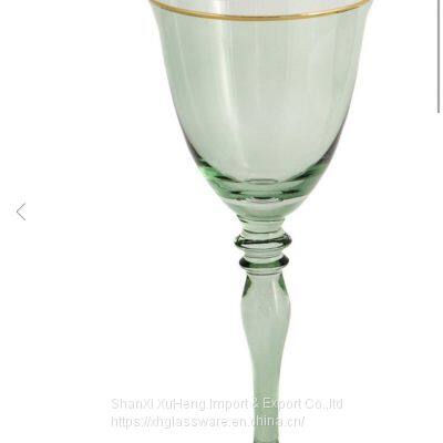 Factory Customized White Black Pink Red Amber Blue Colored Wine Goblet Glass photo-4