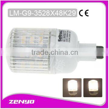 SMD 48 3528 LED 230V LED G9 Bulb Lamp warm white 360 Degree