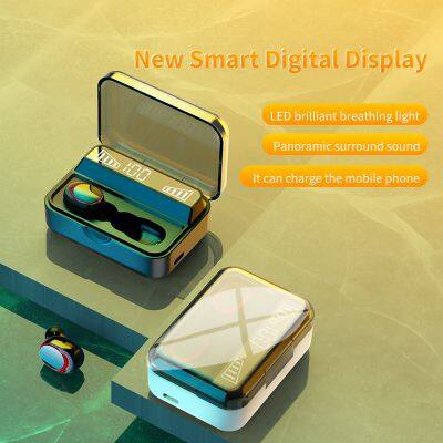 S590 Tws 2021 Waterproof Touch Control Earphone True Wireless Stereo Blue Tooth Earbuds With Led Display Power Bank photo-2