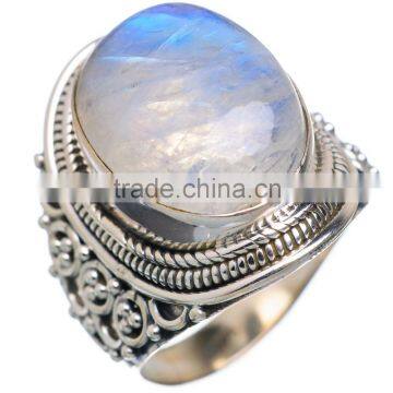 RAINBOW MOON STONE 925 STERLING SILVER RING ,925 STERLING SILVER JEWELRY WHOLE SALE,JEWELRY EXPORTER