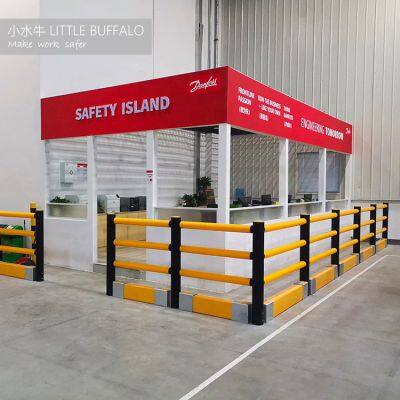 Flexible 3 Rail Rack End Barrier Customizable Dimensions Anti-collision Guardrails Crash Ground Barrier